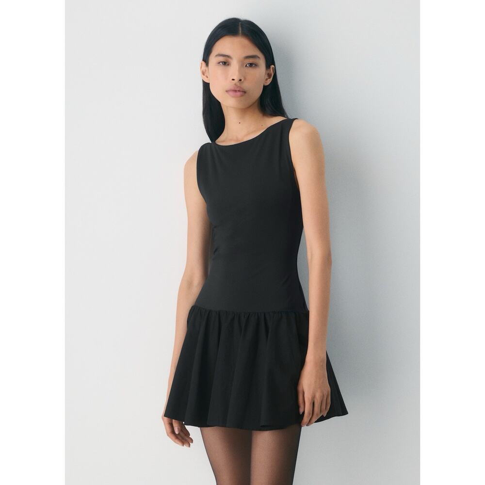 Aritzia Babaton Segment Poplin Mini Dress Size XS Black SOLD OUT